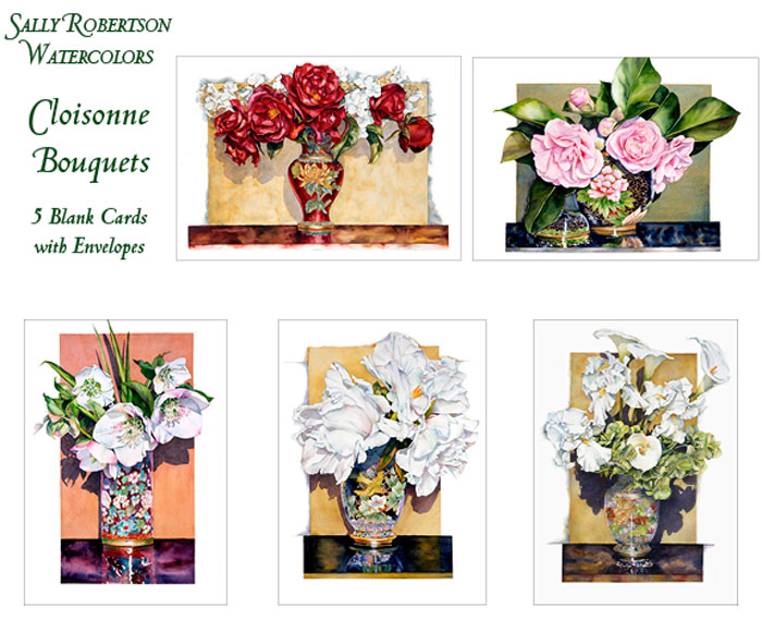 Cloisonne still life note cards