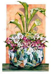Green Goddess callas botanical print