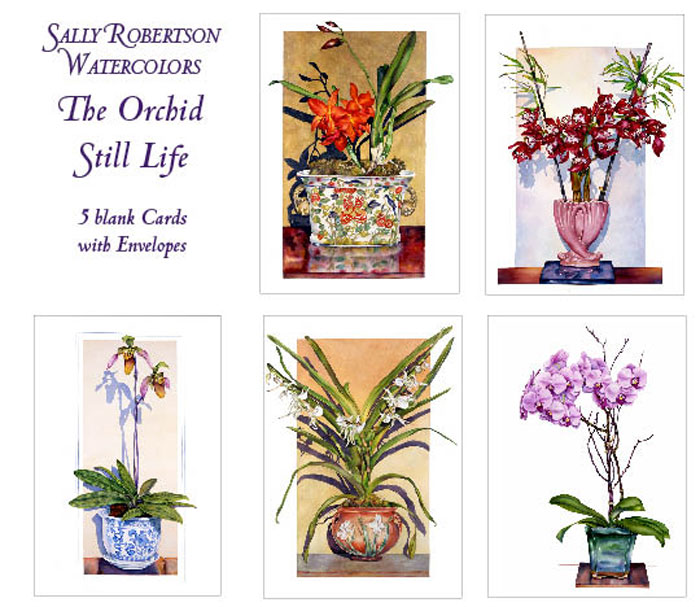 Orchid Floral Note Cards