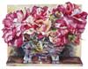 Watercolor of Peonies in Art Nouveau VasePewter