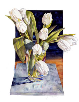 White Tulip Watercolor