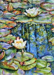 Mood Indigo water lilies by Sally Robertson