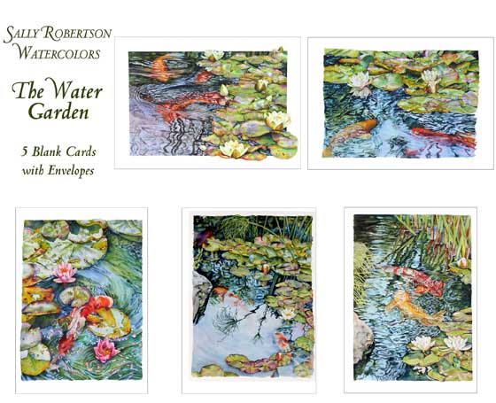 Water Garden note cards by Sally Robertson