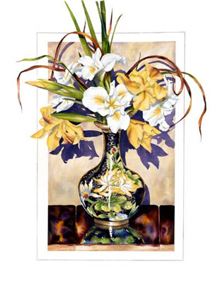 Iris in Cloisonne print