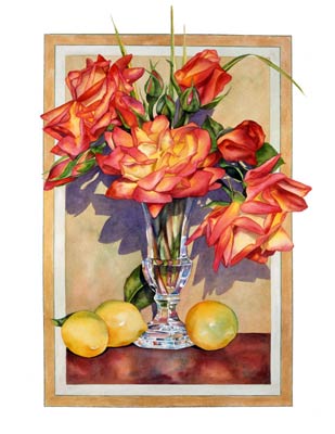 Sally Robertdonbotanical print of Joseph Coat Roses Still Life